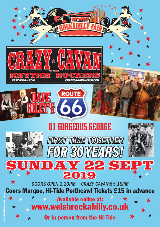 CRAZY CAVAN WELSH ROCKABILLY FAIR 22 SEPTEMBER 2019 FLYER